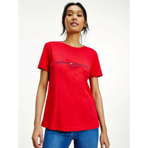Tommy Hilfiger dámské červené tričko - S (XLG)